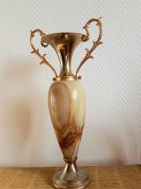 Vase onyx et métal doré 