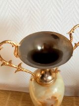 Vase onyx et métal doré 