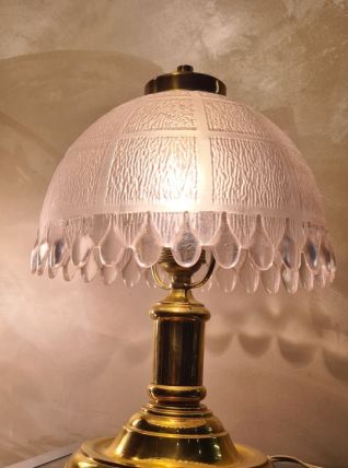 lampe delux 1970 a 80 chrome doré  ,,,,,et verre moulé    31
