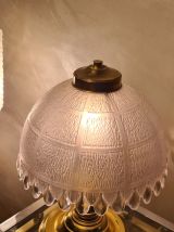lampe delux 1970 a 80 chrome doré  ,,,,,et verre moulé    31