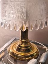 lampe delux 1970 a 80 chrome doré  ,,,,,et verre moulé    31