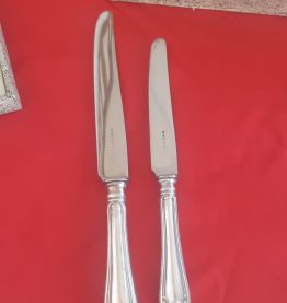 Boîte 22 couteaux Ercuis métal argenté modèle floral