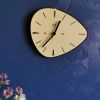 Horloge formica vintage pendule silencieuse "Japy jaune"