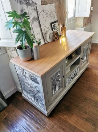Buffet bois massif esprit jungle