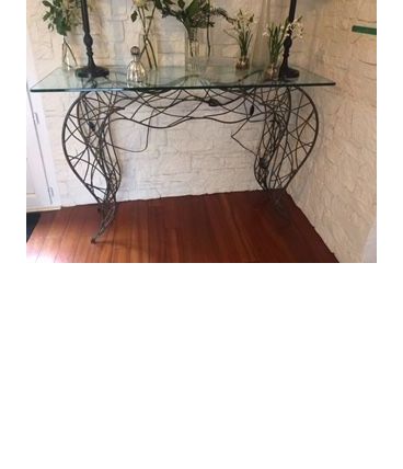 Console design metal et verre
