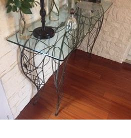 Console design metal et verre