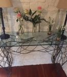Console design metal et verre