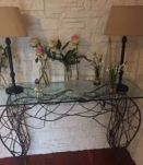 Console design metal et verre
