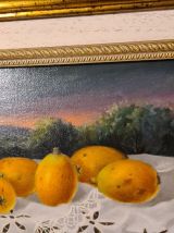 tableau de perez enero   signé ; fruits natures mortes , h49
