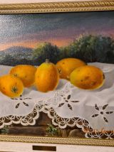 tableau de perez enero   signé ; fruits natures mortes , h49