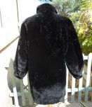 MANTEAU NOIR STYLE VANESSA BRUNO FAUSSE FOURRURE NEUF  T 38-