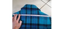 Manteau vintage 70 DEJAC carreaux bleus 