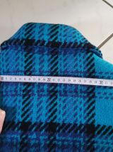 Manteau vintage 70 DEJAC carreaux bleus 