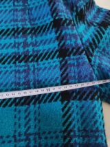 Manteau vintage 70 DEJAC carreaux bleus 