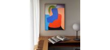 Art abstrait bleu-orange