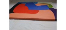 Art abstrait bleu-orange