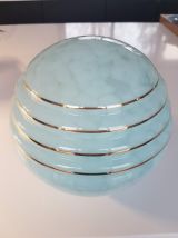 Globe opaline de Clichy grande taille bleu moucheté