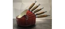 Set de 5 casseroles LE CREUSET rouges  ! 