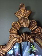 Très Joli Miroir Vintage Doré à la feuille