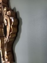 Très Joli Miroir Vintage Doré à la feuille