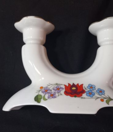 jolie paire de bougeoir En Porcelaine Hongroise