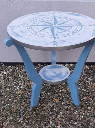 Table ronde tripode années 50 Relookée 