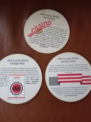  sous bock vintage  " LUCKY STRIKE "  USA