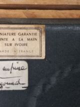 Ancienne Miniature sur ivoire " LA SURPRISE "