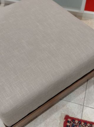 Pouf - repose pied base noyer laqué, marque WEWOOD