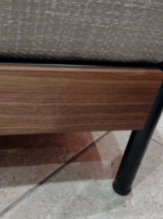 Pouf - repose pied base noyer laqué, marque WEWOOD