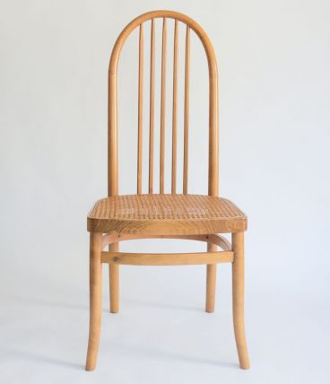 Chaise en bois cannée "eden" de bauman années 80