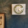 Horloge pendule murale vintage silencieuse Jaz blanc vert