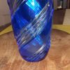 Vase cristal ciselé bleu