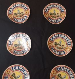 Etiquette des années 1940-1960 à fromage camembert 