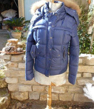 DOUDOUNE KAPORAL BLEU MARINE T 38-40 QUASI NEUF 