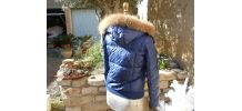 DOUDOUNE KAPORAL BLEU MARINE T 38-40 QUASI NEUF 