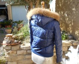DOUDOUNE KAPORAL BLEU MARINE T 38-40 QUASI NEUF 