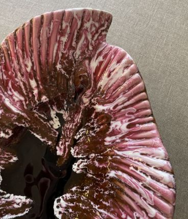 Grande corbeille - coupelle en forme de coquillage rose