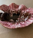 Grande corbeille - coupelle en forme de coquillage rose