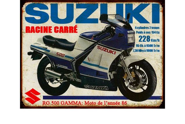Plaque métal vintage Suzuki RG 500