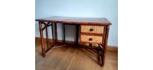 Bureau rotin et bambou 1970 style Maugrion