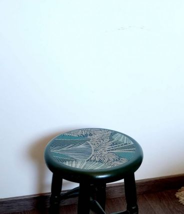 Tabouret vintage relooké