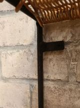 etagere  mural ou sur pied  metal et rotin 1950  a 70     ,8