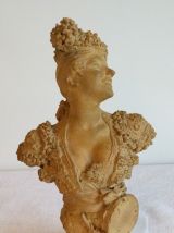 Buste de femme en terre cuite signé Torcuato Tasso Y Nadal