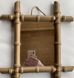 Petit miroir vintage finition dorée