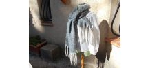 ECHARPE GRIS LAINE ALPAGA STYLE VANESSA BRUNO TBE
