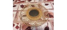 MIROIR EN ROTIN VINTAGE (60's 70's)