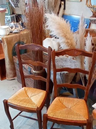 Paire de chaises paillées 