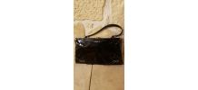 Sac à main vintage vernis noir