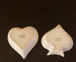Petits raviers pic cœur carreau trèfle Porcelaine